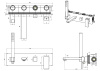 Смеситель для ванны и душа Boheme Qubic 474-2-NB, с душевым гарнитуром, цвет Brushed Nickel