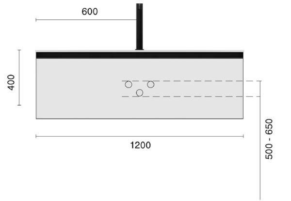 QUATRO 1 120CM тумба BILBAO профиль + внутр. подсв. 790-M1-120-B-MG-LED BILBAO
