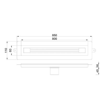 Душевой трап (лоток) Boheme B&T Infinity 981-80-CR, 80 см, цвет хром
