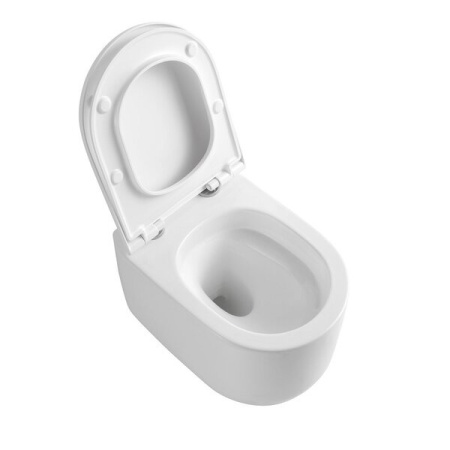 Унитаз подвесной Boheme Flow 969-SET-W, безободковый, крышка микролифт, цвет белый