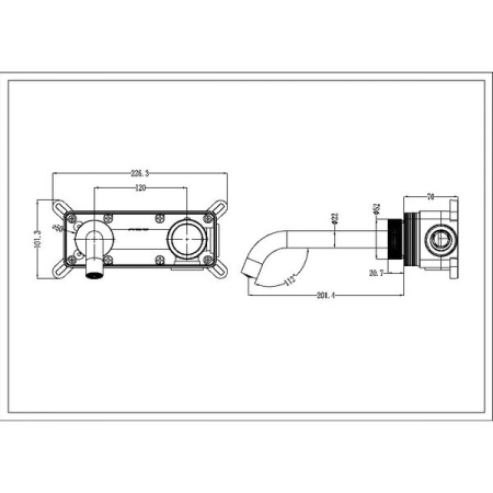 Смеситель для раковины Boheme Tech 158/2-G, цвет золото