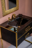Тумба Armadi Art Monaco 80см h84см черный глянец + хром под раковину моноблок 866-080-BCR черный
