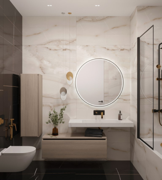 Столешница моноблок FLAT CALACATTA (1210*452*80) 859-120-CLCT CALACATTA