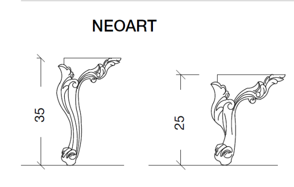 Ножки NeoArt серебро короткие (пара) 855-SL h25