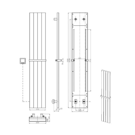 Полотенцесушитель электрический Boheme Flat 725-G, цвет золото