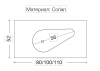 Столешница Corian Drop 101cm 858-100 белый