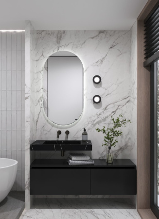 Столешница моноблок FLAT NERO MARQUINA (810*452*80) 859-080-NM