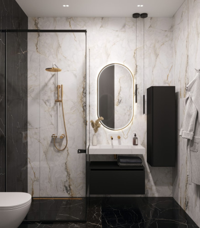 Столешница моноблок FLAT CALACATTA (810*452*80) 859-080-CLCT CALACATTA