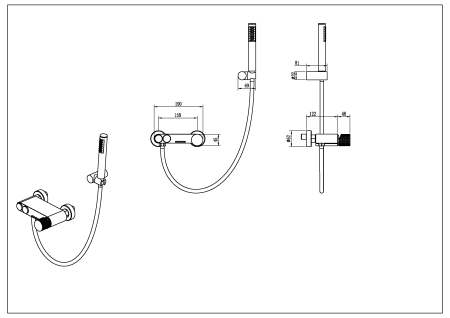 Смеситель для ванны Boheme Stick LINEA 123-CB.3 брашированная медь