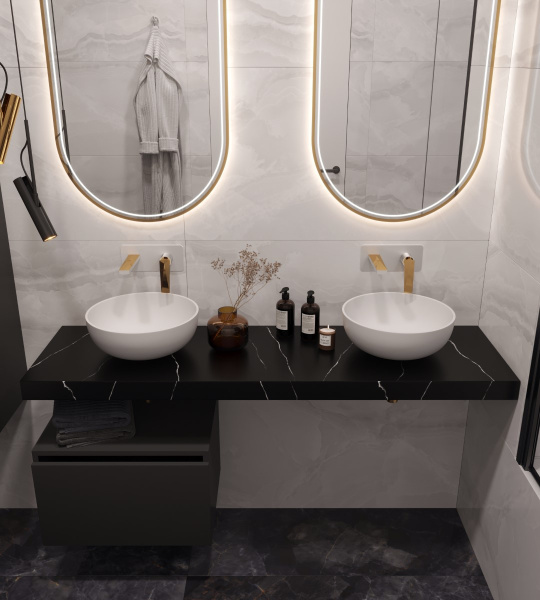 Столешница прямая FLAT NERO MARQUINA 1610*460*70 869-160-NM