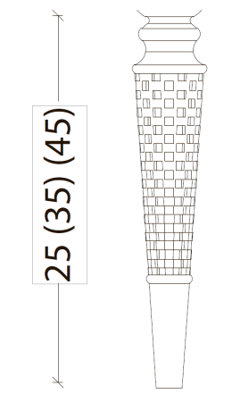 Ножки DENTI черные (пара) 35 5см 847-B-35 черный