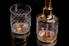 Стакан для зубных щеток Boheme Royal Cristal 10931-G-B настольный, золото, черные кристаллы