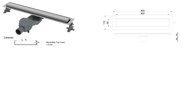 Душевой трап (лоток) Boheme Premium Linear 80см нерж.сталь 982-80-CB брашированная медь