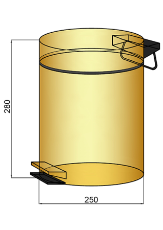 Ведро с педалью 10426-CB брашированная медь