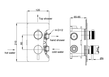Смеситель встроенный однорычажный 2-х проходной Boheme Cell 135-2-BR бронза
