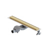 Душевой трап (лоток) Boheme Premium Linear, 60 см, в комплекте с решеткой под плитку, цвет золото, 982-60-G