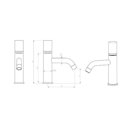 Смеситель для раковины Boheme Stick 121-NB.4, nikel brush