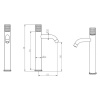 Смеситель для раковины Boheme Stick 122-G-MR-WHITE, Gold Mramor White