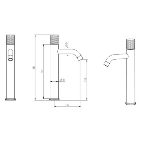 Смеситель для раковины Boheme Stick 122-G-MR-WHITE, Gold Mramor White
