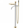 Смеситель Boheme Stick 129-WG.2 для ванны и душа, с душевым гарнитуром, White touch gold