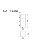 Пенал LOFT низкий light wood полки стекло 895-L