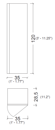 Пенал Armadi Art Vallessi 120*35*28 5cm Зебрано 836-Z