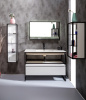 Пенал LOFT низкий белый полки стекло 895-W белый