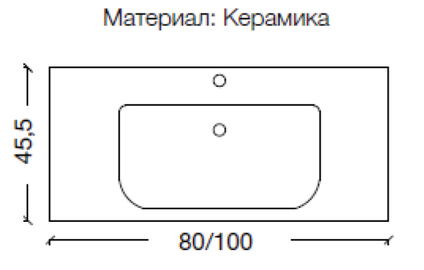 Столешница керамическая моноблок 100*43 5см 854-100 белый