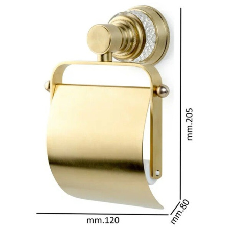 Держатель туалетной бумаги с крышкой Boheme Aura 10241-G, золото