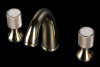 Смеситель для раковины на 3 отверстия Boheme Royal Crystal, золото, 297-Royal/CRST