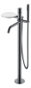 Смеситель для ванны и душа Boheme Stick 129-SGM, цвет графит Shine Gun Metal c ручкой Diamond