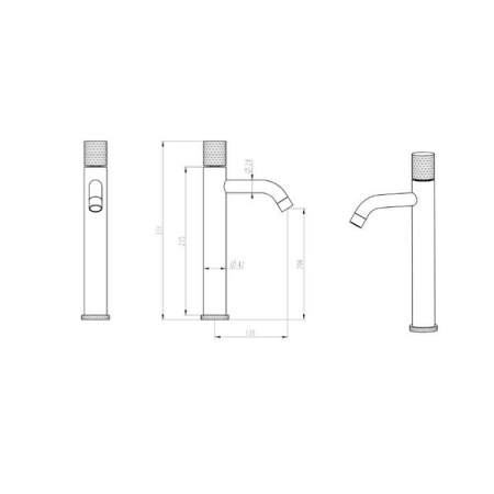 Смеситель для раковины Boheme Stick 122-GM.4, gun metal