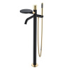 Смеситель Boheme Stick 129-BG для ванны и душа, с душевым гарнитуром, Black diamond gold