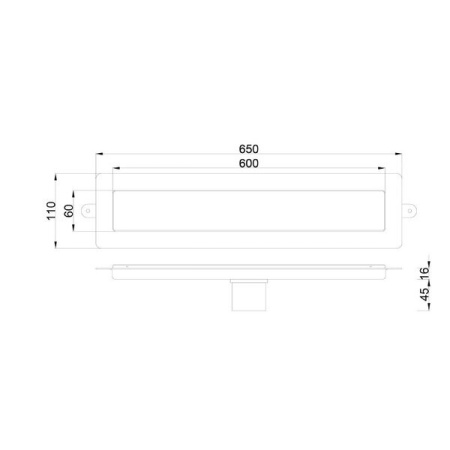 Душевой трап (лоток) Boheme Premium Linear, 60 см, в комплекте с решеткой под плитку, цвет черный, 982-60-B