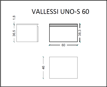 Ящик под столешницу 60см LIGHT OAK Armadi Art Vallessi UNO-S 897-060-L