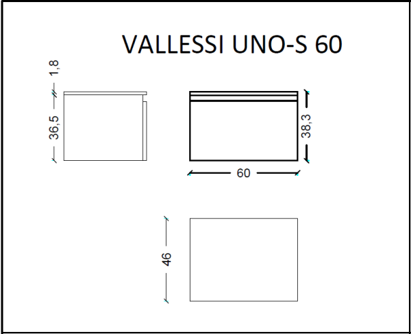 Ящик под столешницу 60см LIGHT OAK Armadi Art Vallessi UNO-S 897-060-L