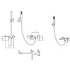 Смеситель Boheme Qubic для ванны и душа, Shine Gun Metall, 473-SGM