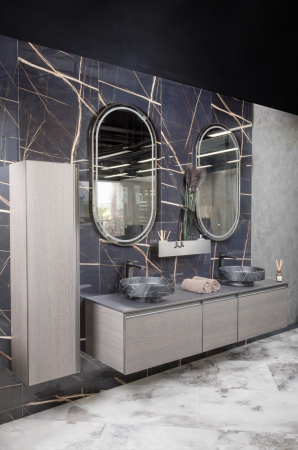 Раковина Boheme Corian 801-NM, 40 см накладная, цвет черный