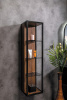 Пенал LOFT высокий dark wood полки стекло 896-D DARK OAK