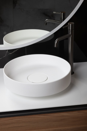Раковина Boheme Corian 801-MW, 40 см накладная, цвет белый