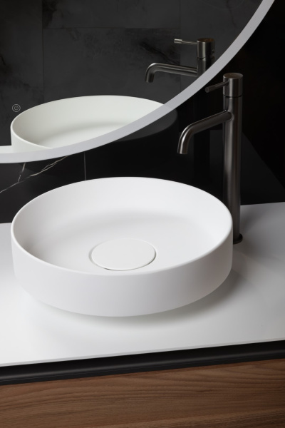 Раковина Boheme Corian 801-MW, 40 см накладная, цвет белый