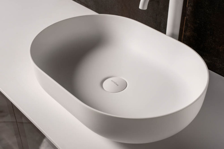 Раковина-чаша кориан овальная матовая Slim 500*350*135 879-50 белый