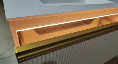 QUATRO 1 100CM тумба рифл с подсв. внутри LUNA FUGA профиль антрацит 790-M1-100-L-RIB-A-LED LUNA