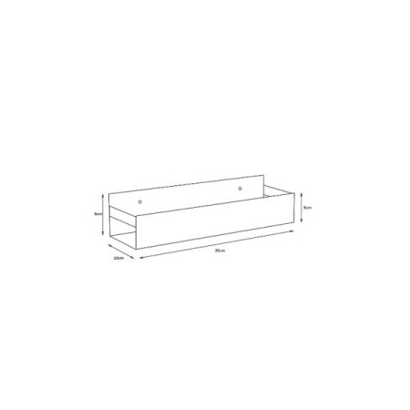 Полка Boheme Q, 35 см, Shine Gun Metall, 10965-SGM