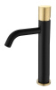 Смеситель Boheme Stick 122-BG.2 для раковины высокий, черный, (black touch gold)